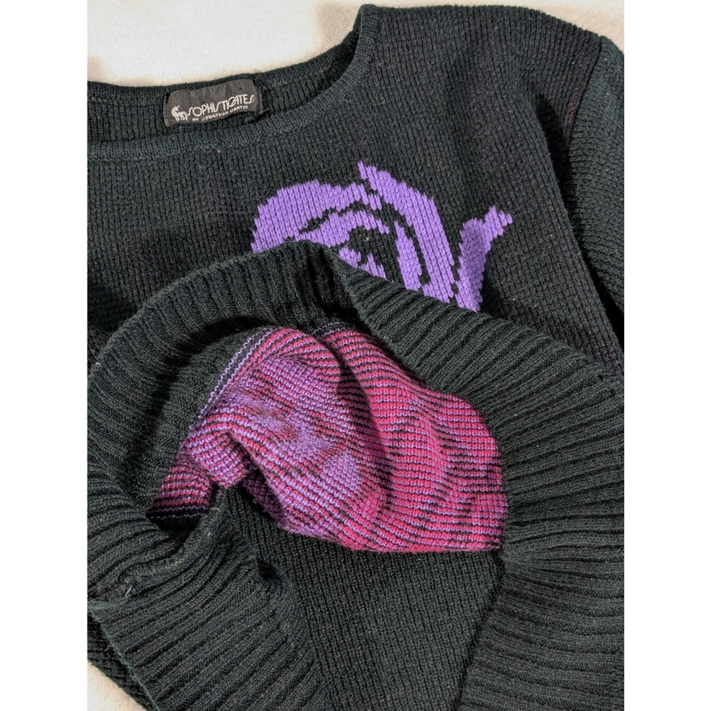 Sophisticates by Jonathan Martin floral knit crewneck sweater - Picture 5 of 12